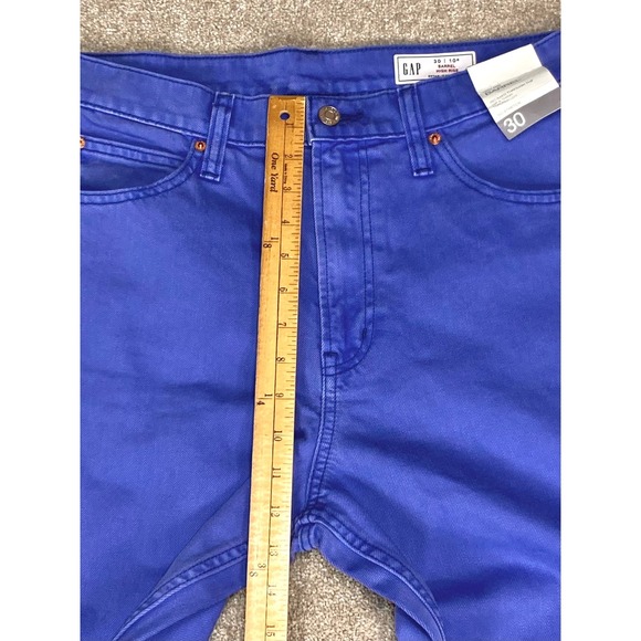 GAP Barrel High Rise Jeans Women 30 Blue No Stretch Tapered Leg Denim NEW - Picture 8 of 15